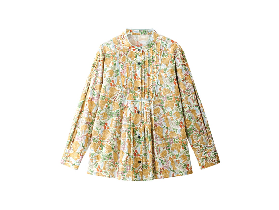 リバティプリントタックデザインブラウス リバティプリントタックデザインブラウス