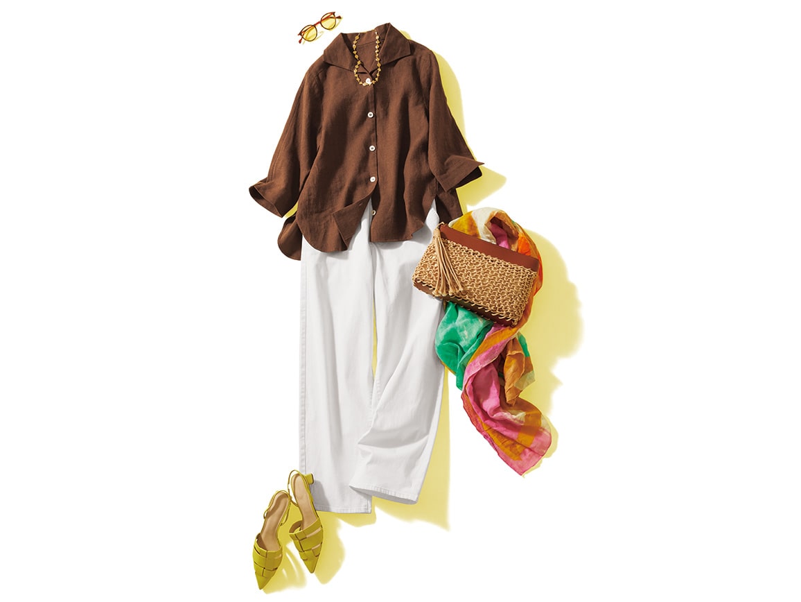 襟デザインリネンブラウスジャケット 襟デザインリネンブラウスジャケット