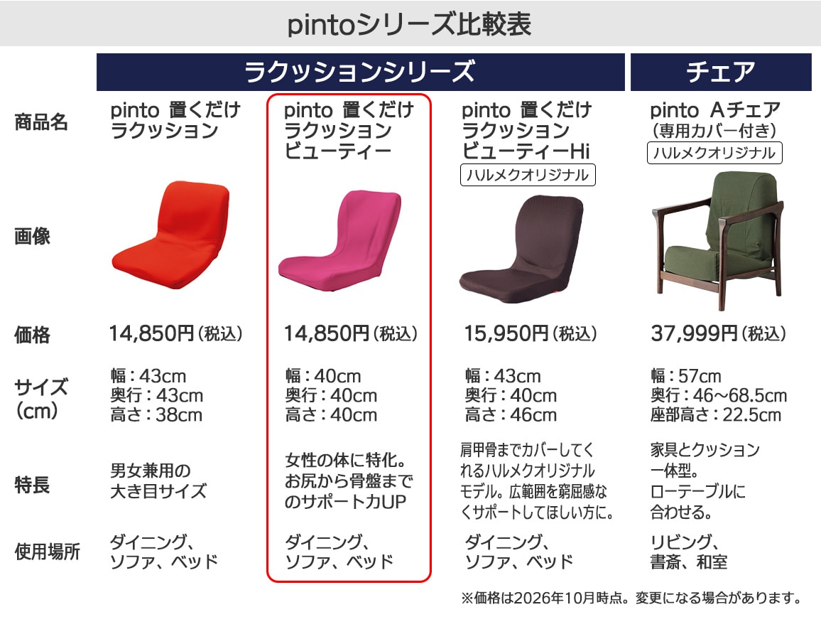 pinto 置くだけラクッションビューティー(専用カバー付き) pinto 置くだけラクッションビューティー(専用カバー付き)