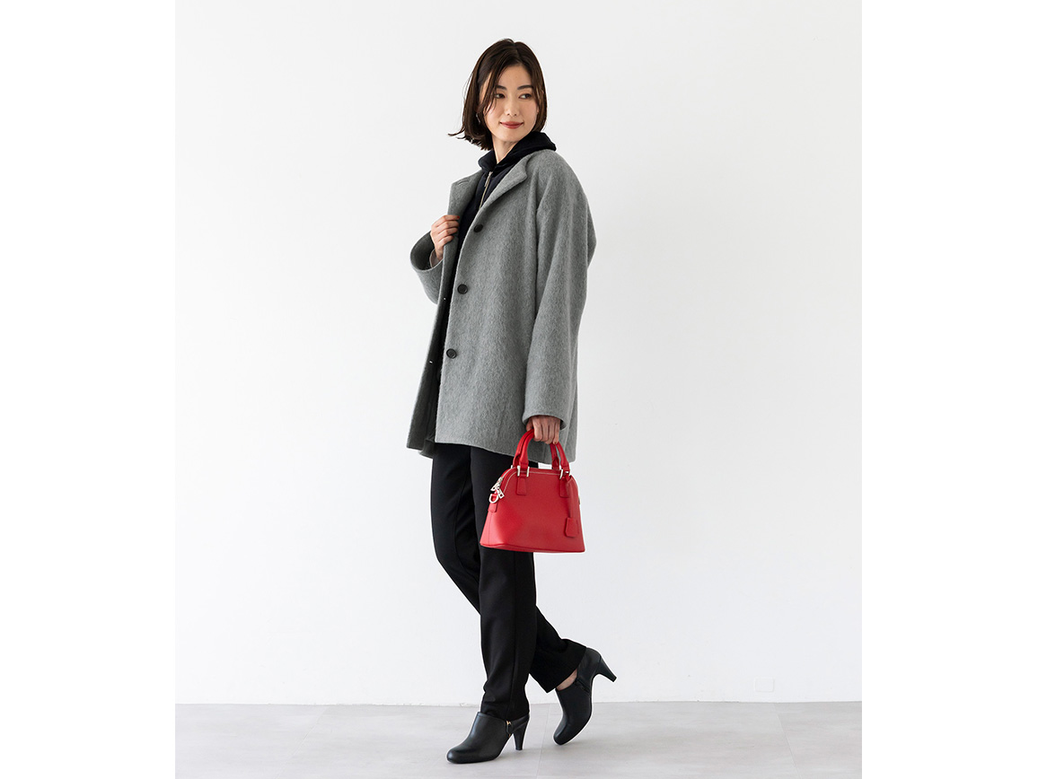 ベロアダウンベスト×ウール混コートセット ベロアダウンベスト×ウール混コートセット
