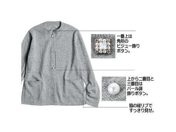 パール調ボタンふんわりカーディガン パール調ボタンふんわりカーディガン