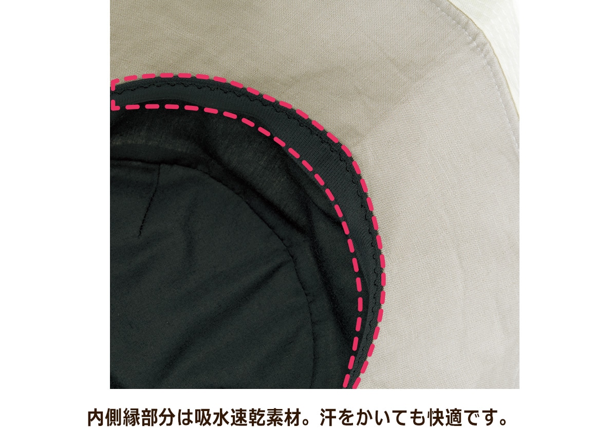 麻混ツバ広UVカット帽子 麻混ツバ広UVカット帽子