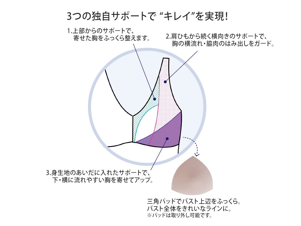 ハルメク ヘルスプラス・肌にやさしい美胸カップ付きタンクトップ