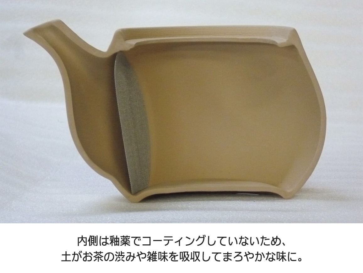 萬古焼 こだわりの角丸急須 萬古焼 こだわりの角丸急須