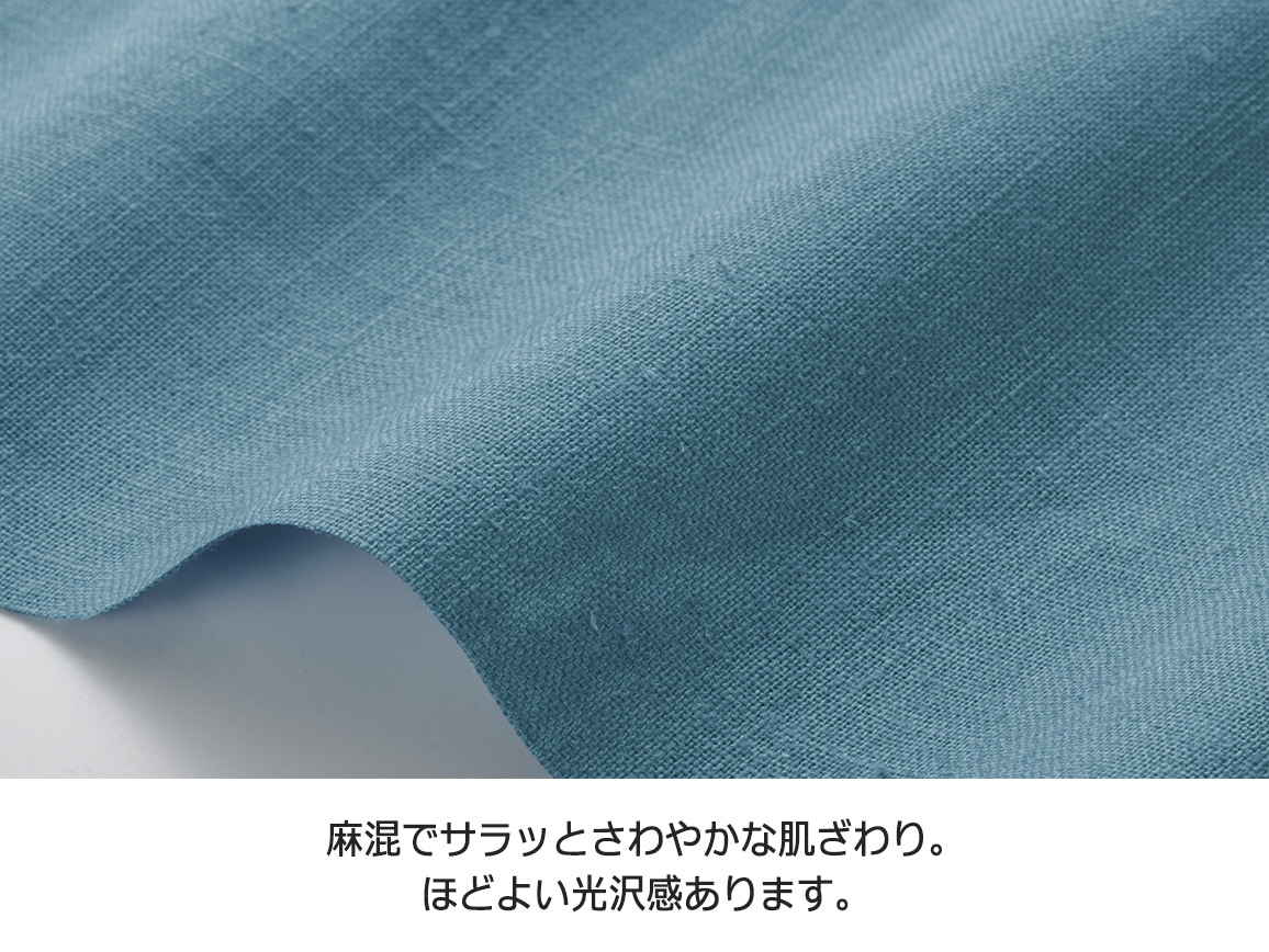 麻混ピンタックゆったりワンピース 麻混ピンタックゆったりワンピース