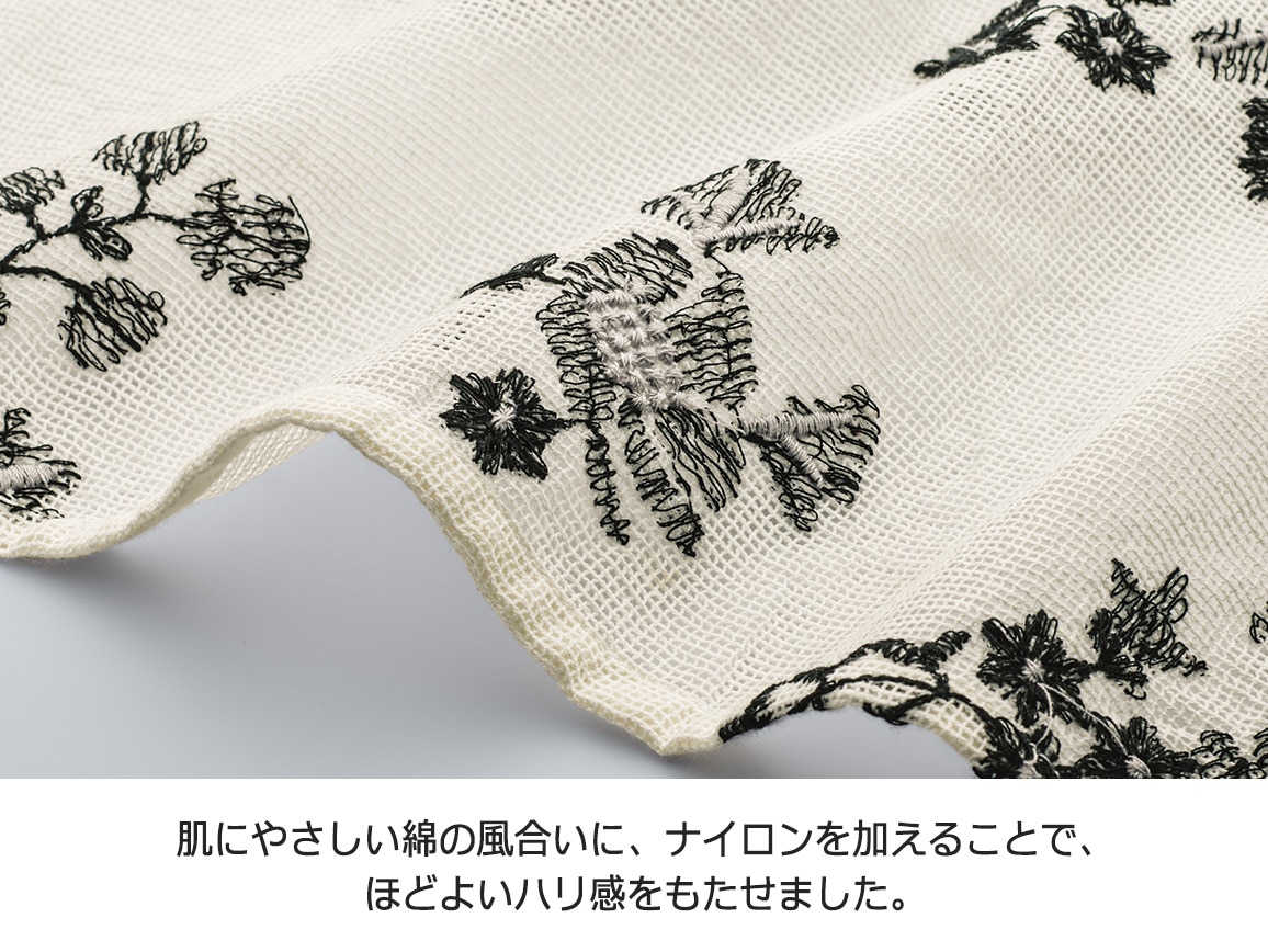 メッシュ刺しゅうゆったりブラウス メッシュ刺しゅうゆったりブラウス