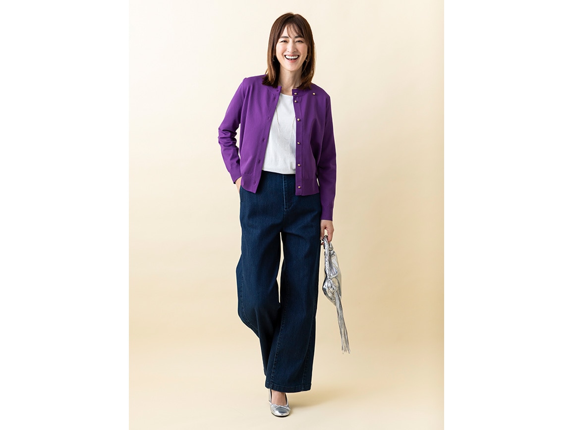 防しわ加工デザインカーディガン 防しわ加工デザインカーディガン