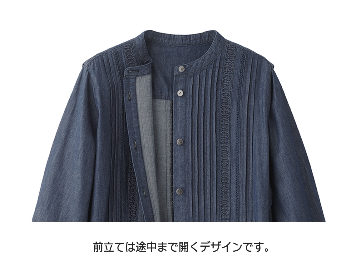 タックデザインダンガリーワンピース タックデザインダンガリーワンピース