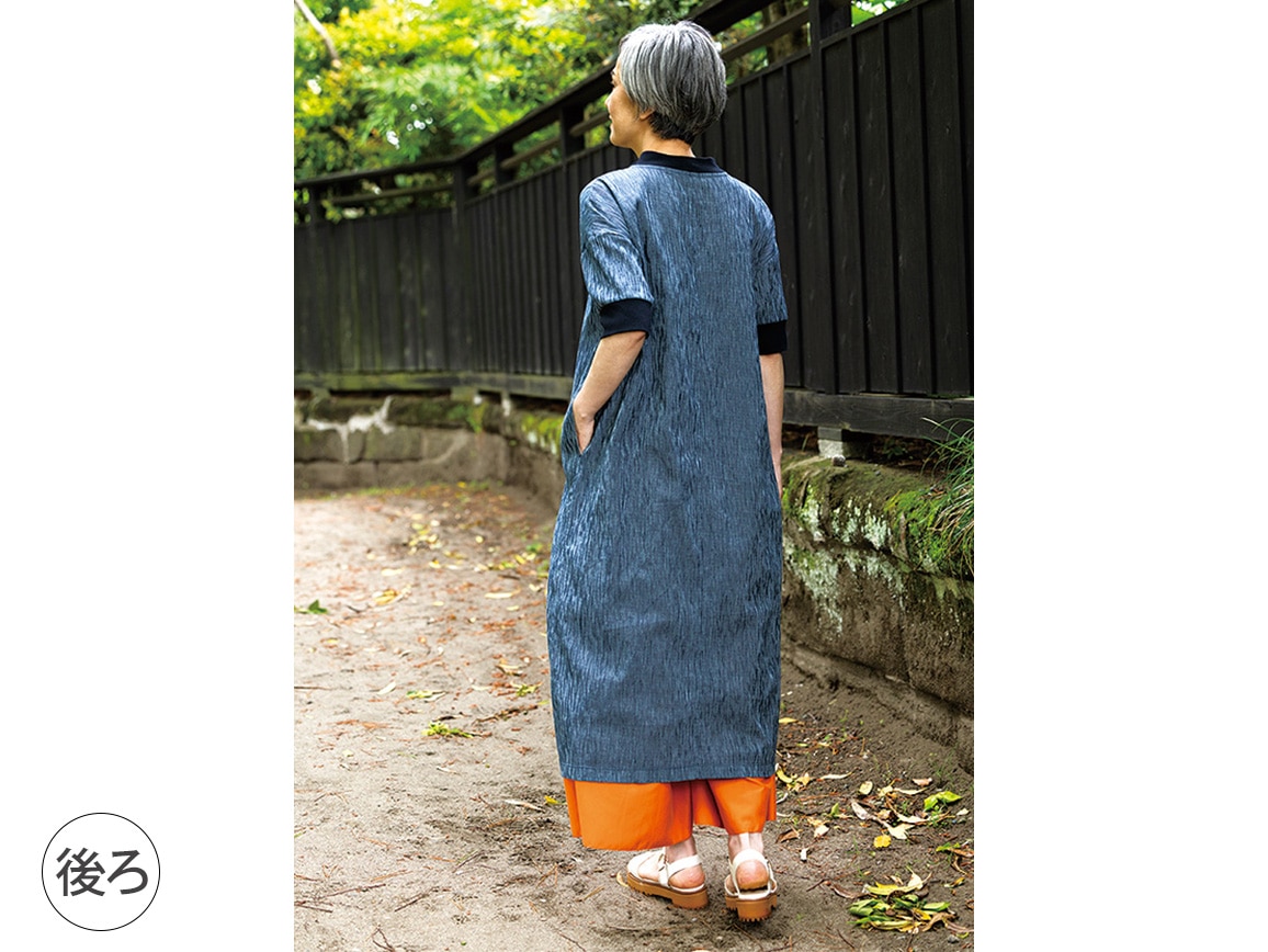 高島ちぢみ 風通る涼やかワンピース 高島ちぢみ 風通る涼やかワンピース