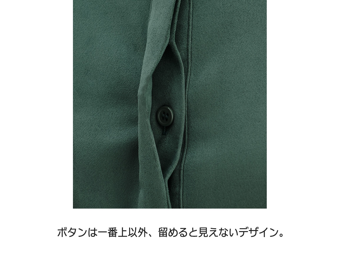 バンドカラー切り替え起毛ブラウスジャケット バンドカラー切り替え起毛ブラウスジャケット