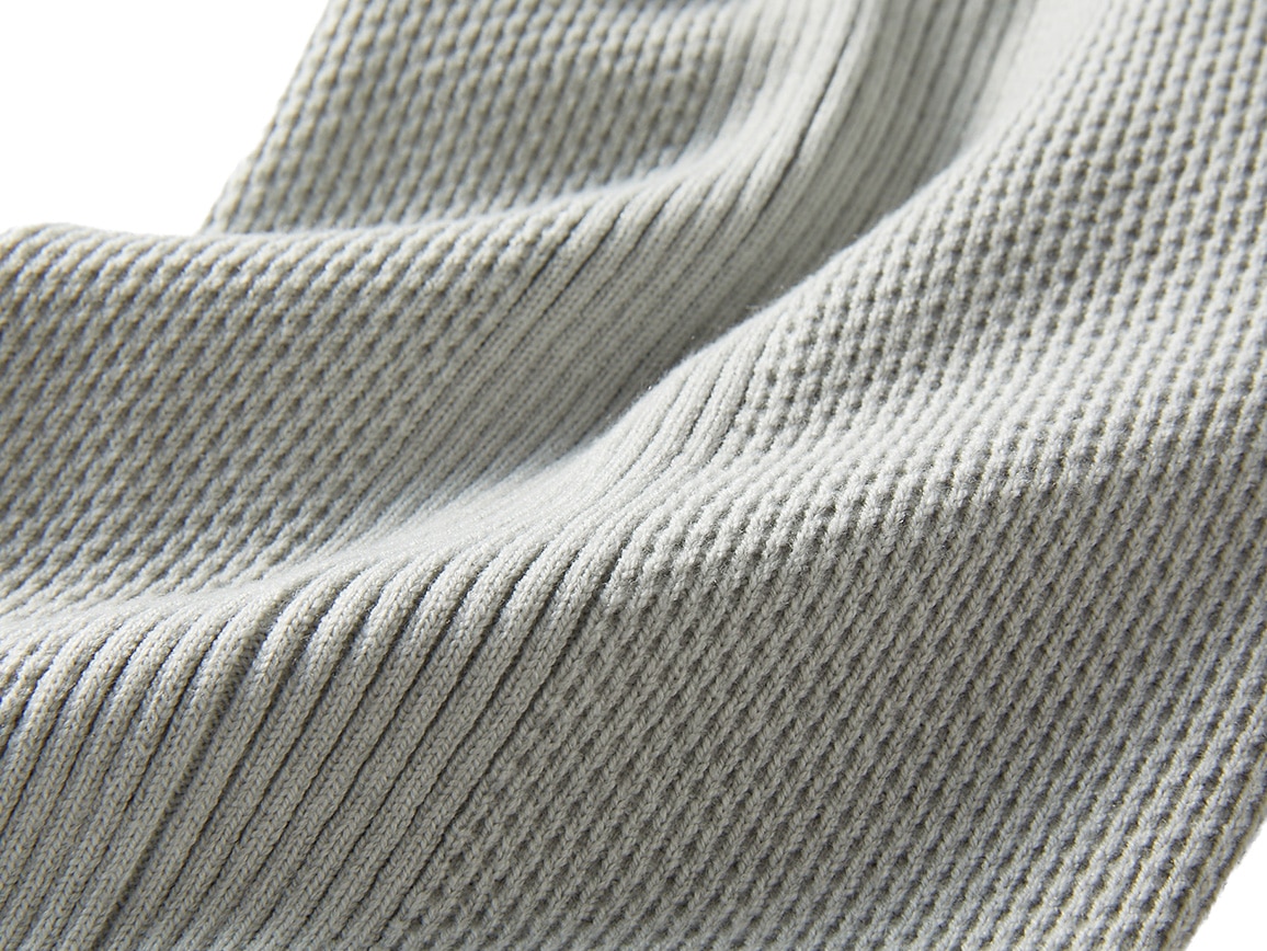 センター切り替え鹿の子編みセーター【広告商品】 センター切り替え鹿の子編みセーター【広告商品】