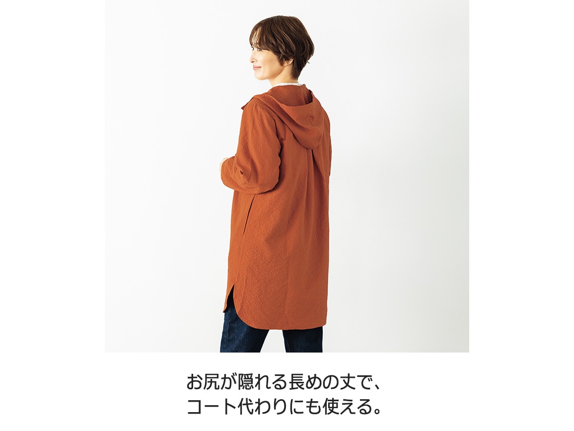 ハルメク 動けるフード付きオーバーシャツ ハルメク 動けるフード付きオーバーシャツ