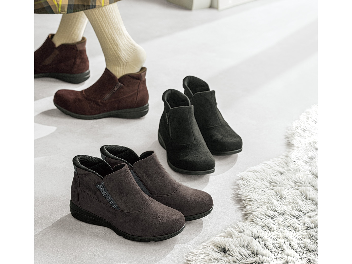 あとりえOKADA 5Eすぽ履きハイカットシューズ あとりえOKADA 5Eすぽ履きハイカットシューズ