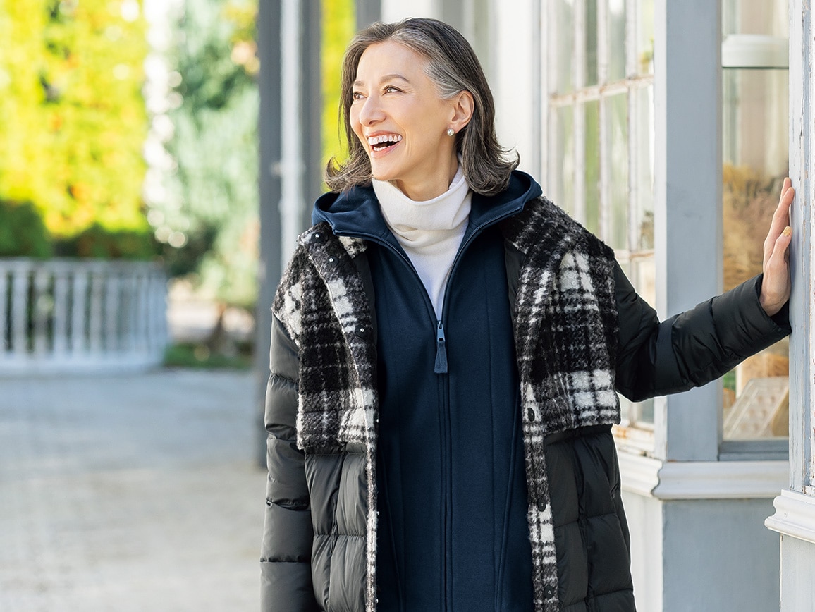 カシミヤ混つけ襟風スヌード カシミヤ混つけ襟風スヌード
