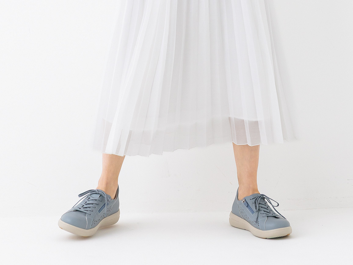 ハルメク 4E花柄カットスニーカー ハルメク 4E花柄カットスニーカー