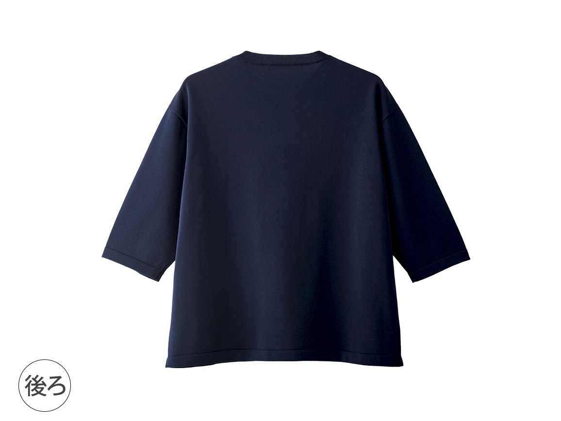 ひじが隠れるクルーネックニット ひじが隠れるクルーネックニット