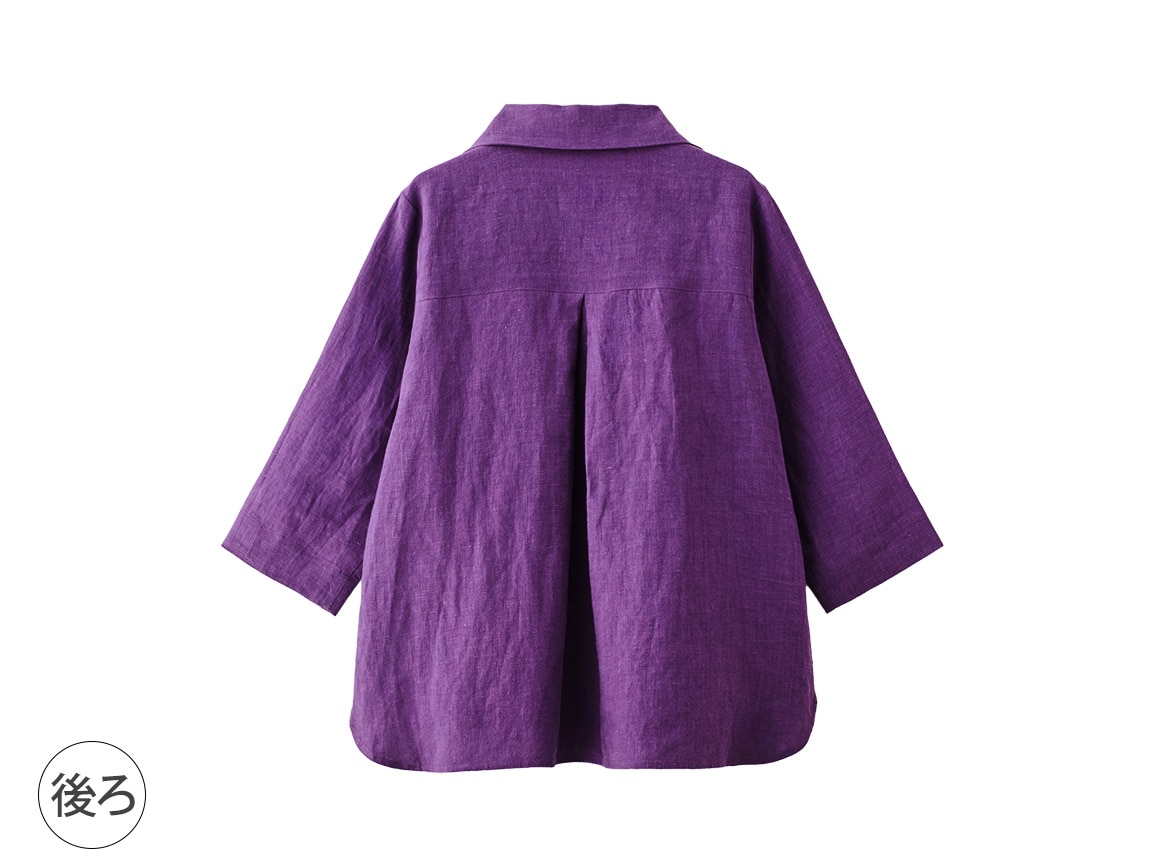 【先行】衿デザインリネンブラウスジャケット 【先行】衿デザインリネンブラウスジャケット