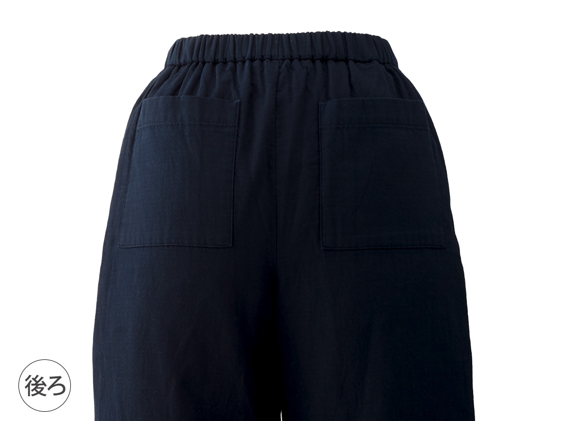 【先行】綿麻Wガーゼマチ付きコクーンパンツ 【先行】綿麻Wガーゼマチ付きコクーンパンツ