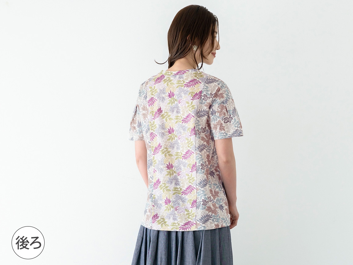 【先行】リバティプリントタック袖TシャツEX 【先行】リバティプリントタック袖TシャツEX