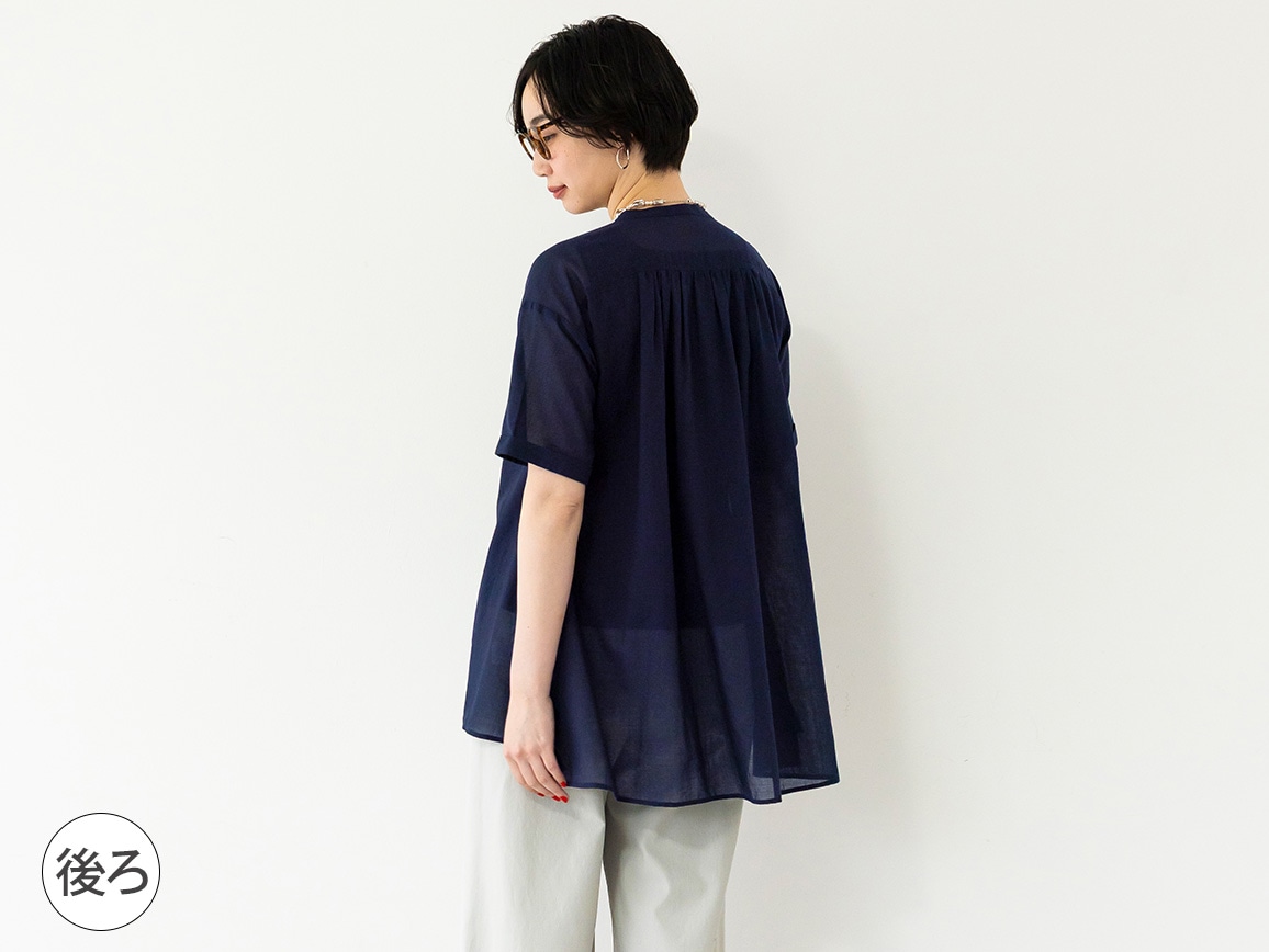 【先行】コットンローンふんわりギャザーブラウス 【先行】コットンローンふんわりギャザーブラウス