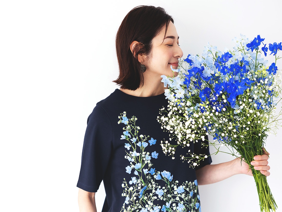 日比谷花壇フラワープリントTシャツ 日比谷花壇フラワープリントTシャツ
