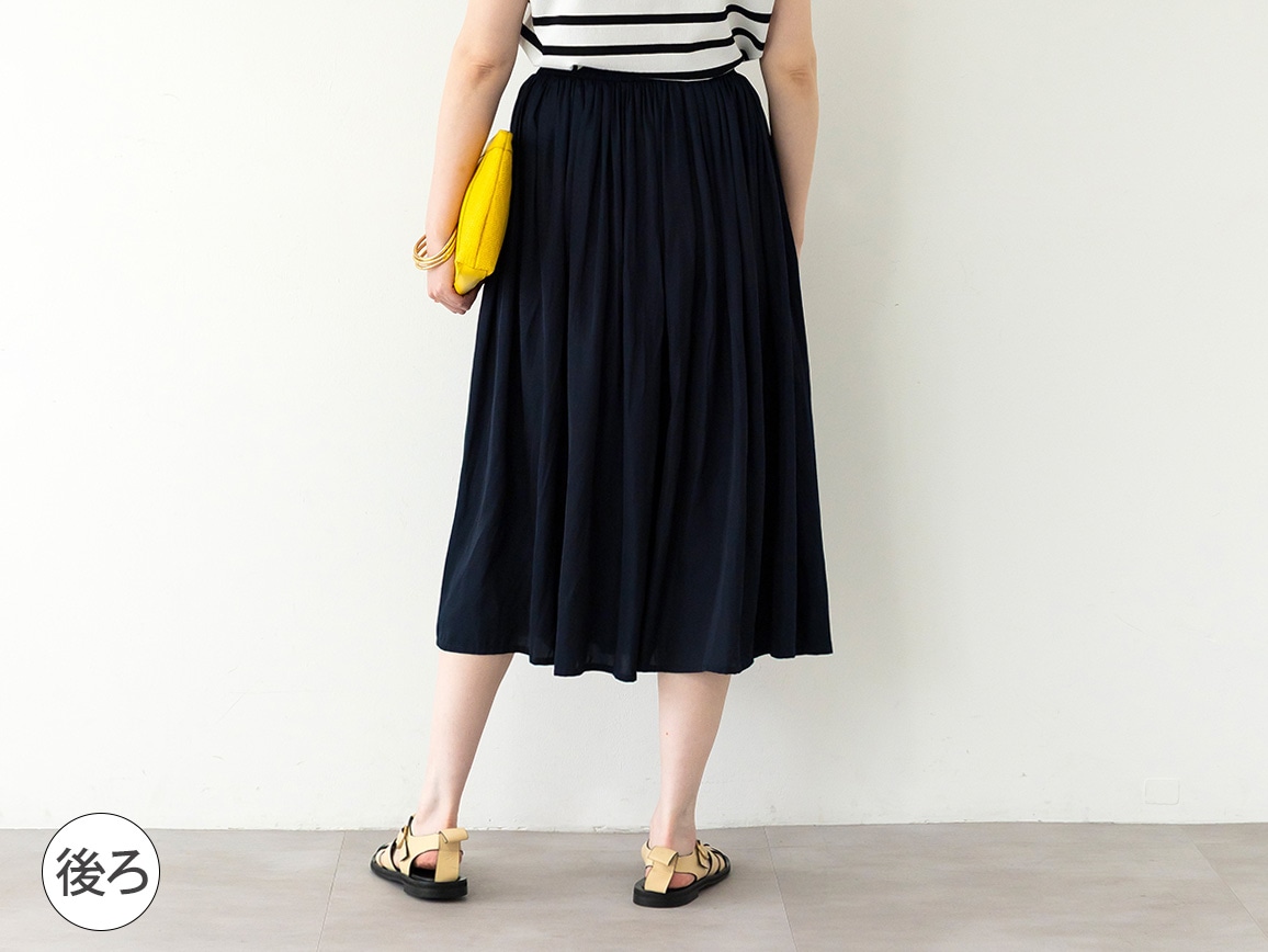 【先行】落ち感ドレープギャザースカート 【先行】落ち感ドレープギャザースカート