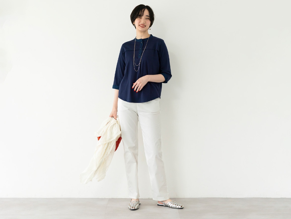 【先行】別布つかいヘンリーネックプルオーバー 【先行】別布つかいヘンリーネックプルオーバー