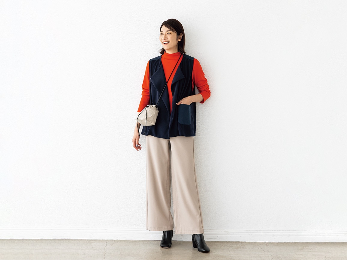 美ドレープニットドッキングジレ 美ドレープニットドッキングジレ