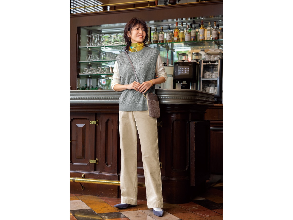 細コールストレッチストレートパンツ 細コールストレッチストレートパンツ