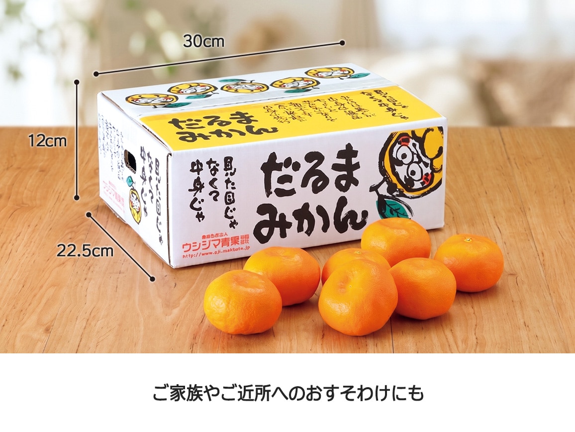 【送料込み価格】熊本「ウシジマ青果」だるまみかん(2.5�s)(おせちと一緒に購入) 【送料込み価格】熊本「ウシジマ青果」だるまみかん(2.5�s)(おせちと一緒に購入)