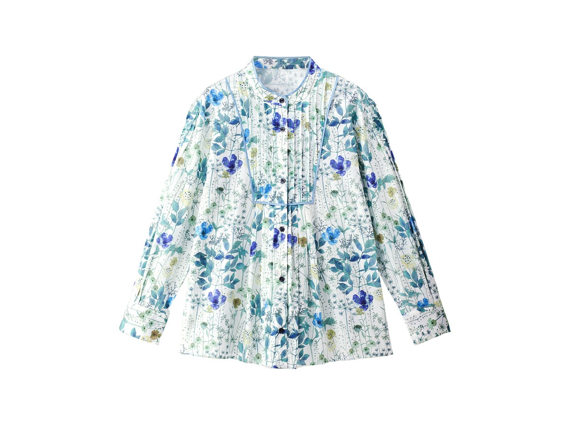 リバティプリントタックデザインブラウス リバティプリントタックデザインブラウス