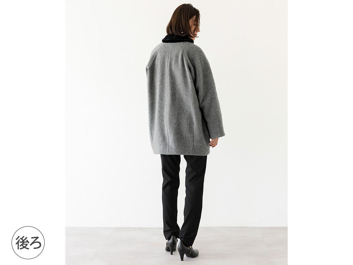 ベロアダウンベスト×ウール混コートセット ベロアダウンベスト×ウール混コートセット