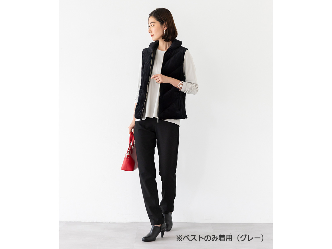 ベロアダウンベスト×ウール混コートセット ベロアダウンベスト×ウール混コートセット