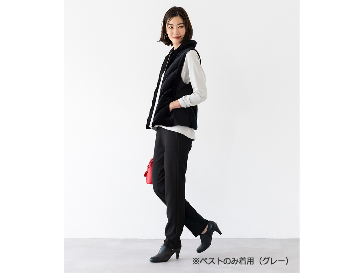 ベロアダウンベスト×ウール混コートセット ベロアダウンベスト×ウール混コートセット