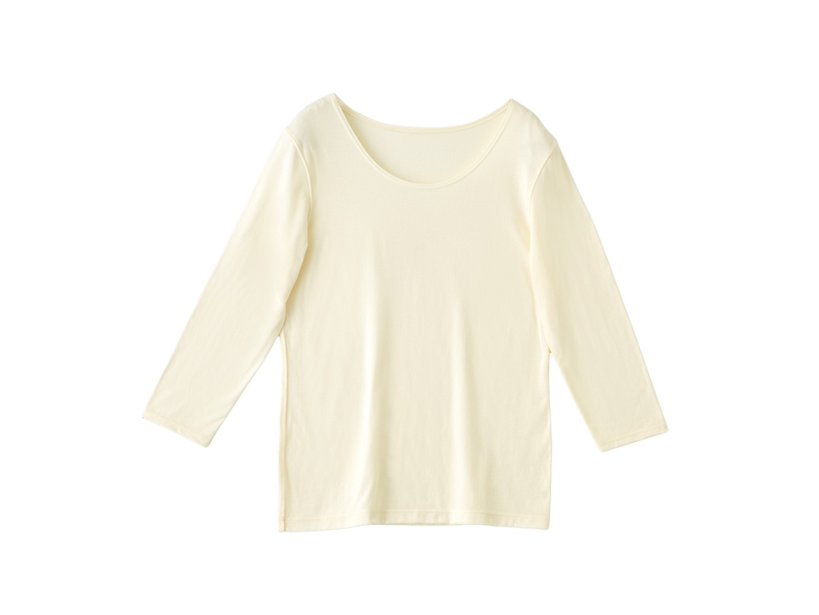 ハルメク ヘルスプラス・ムレずにぬくもり綿混インナー(7分袖) ハルメク ヘルスプラス・ムレずにぬくもり綿混インナー(7分袖)