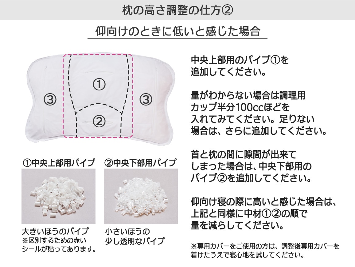 枕の高さ調整の仕方2