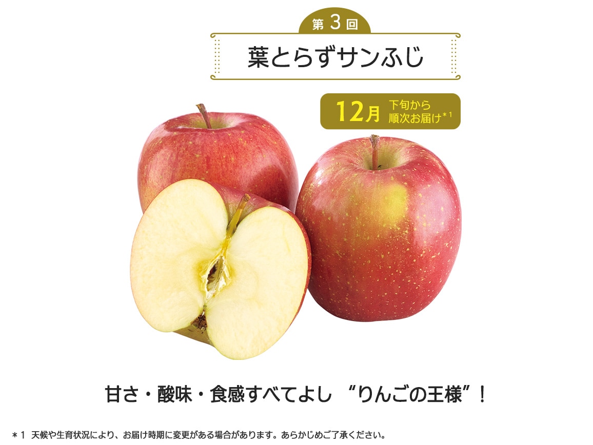 【送料込み価格】青森葉とらずりんご産直便 全3回お届けコース 【送料込み価格】青森葉とらずりんご産直便 全3回お届けコース