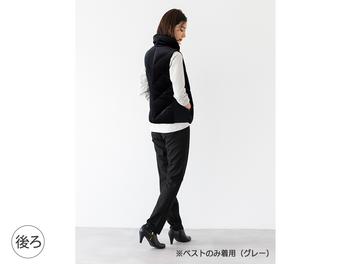 ベロアダウンベスト×ウール混コートセット ベロアダウンベスト×ウール混コートセット