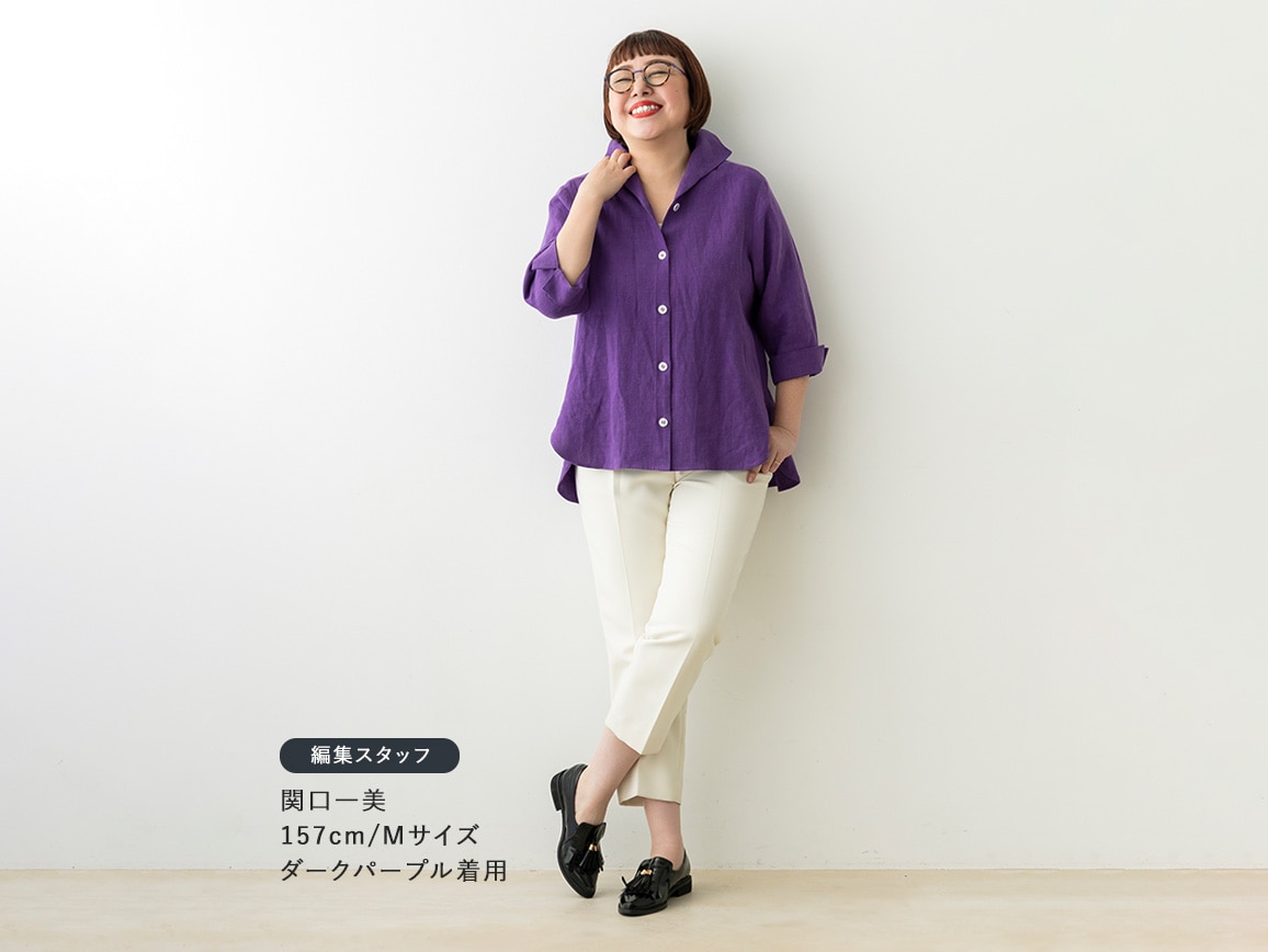 襟デザインリネンブラウスジャケット 襟デザインリネンブラウスジャケット