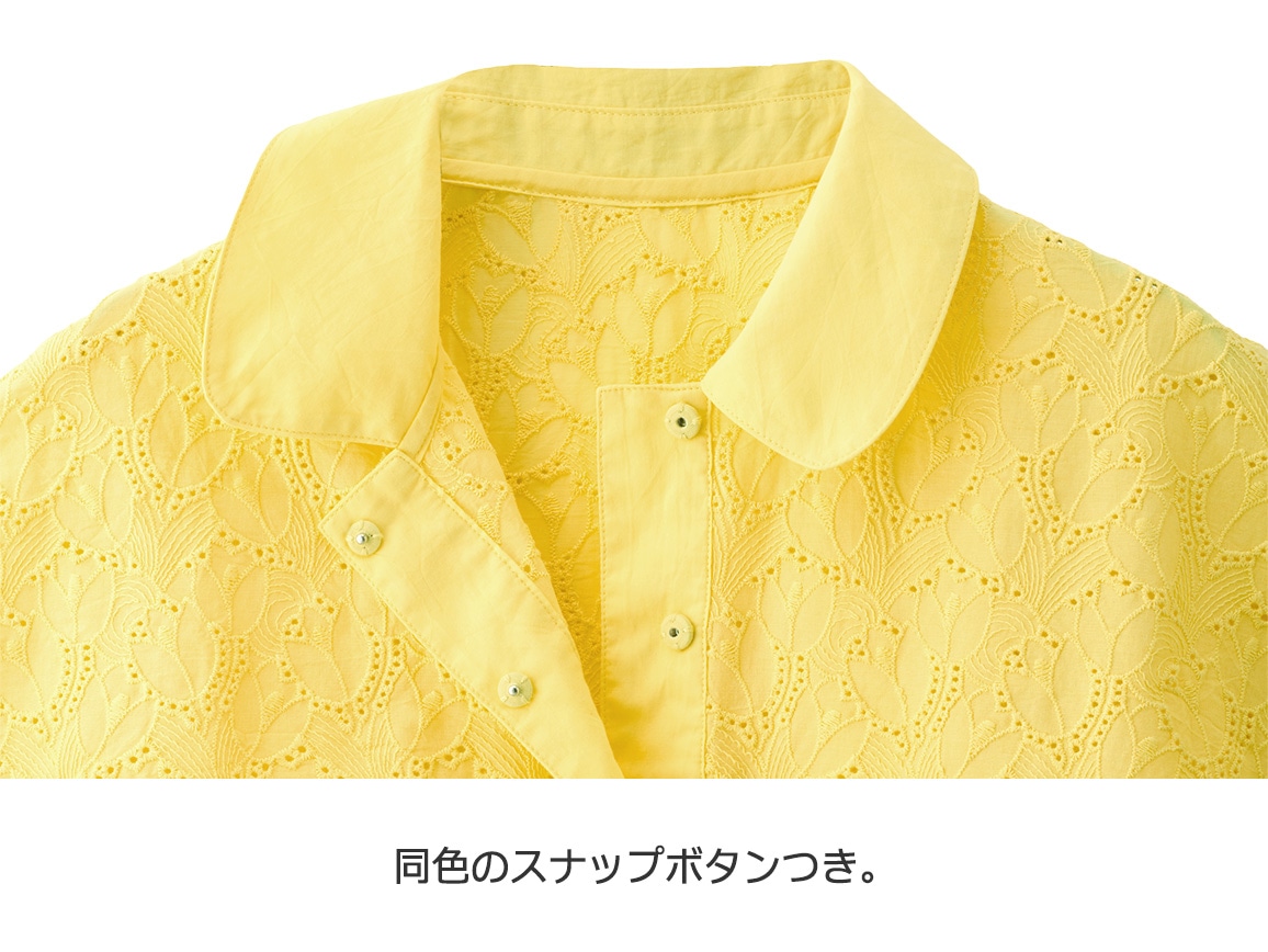 【先行】丸襟かぶりレースブラウス 【先行】丸襟かぶりレースブラウス