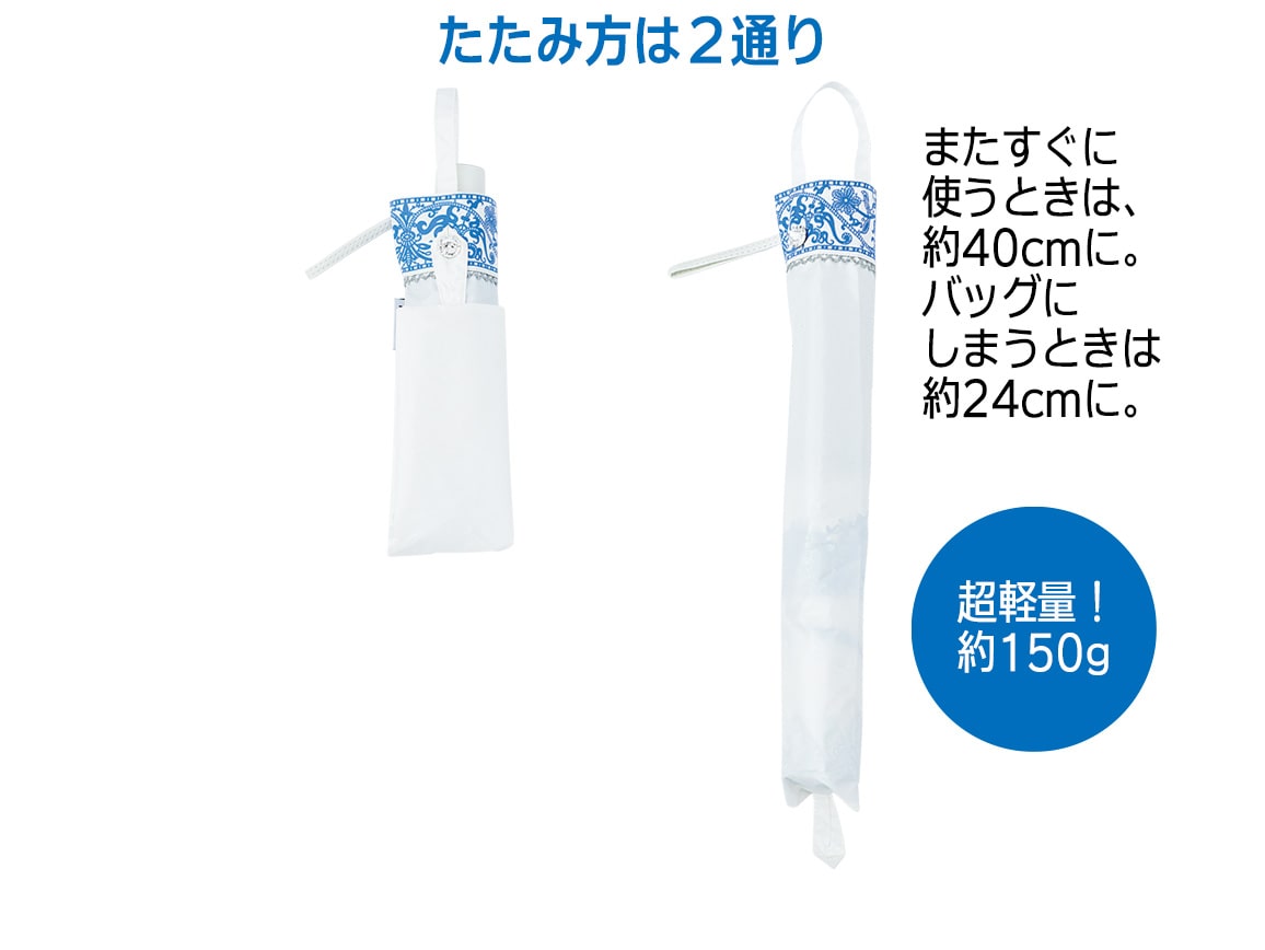 プレミアムホワイト 軽量晴雨兼用日傘(レース柄) プレミアムホワイト 軽量晴雨兼用日傘(レース柄)