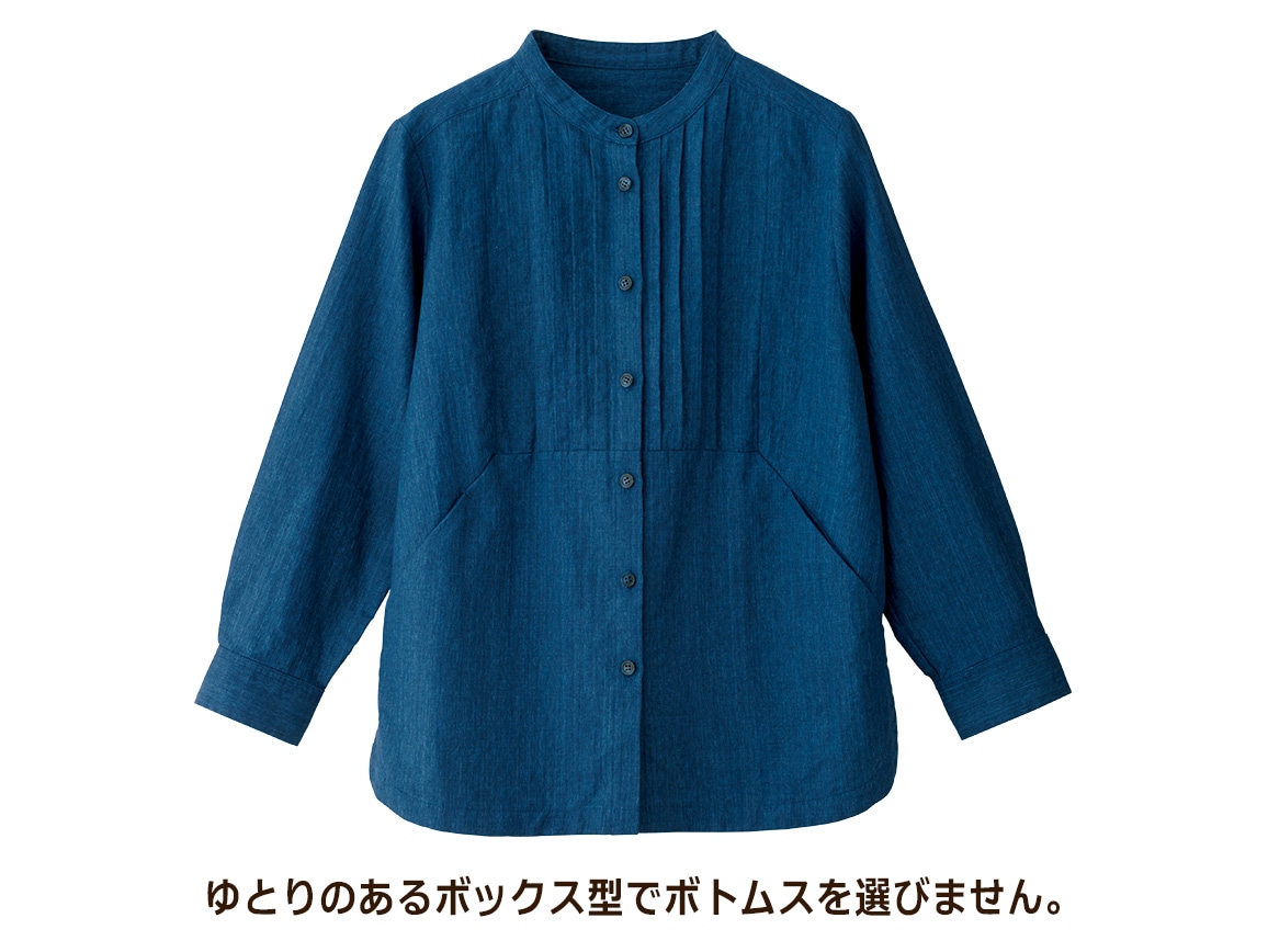 綿麻タックデザインシャツ 綿麻タックデザインシャツ