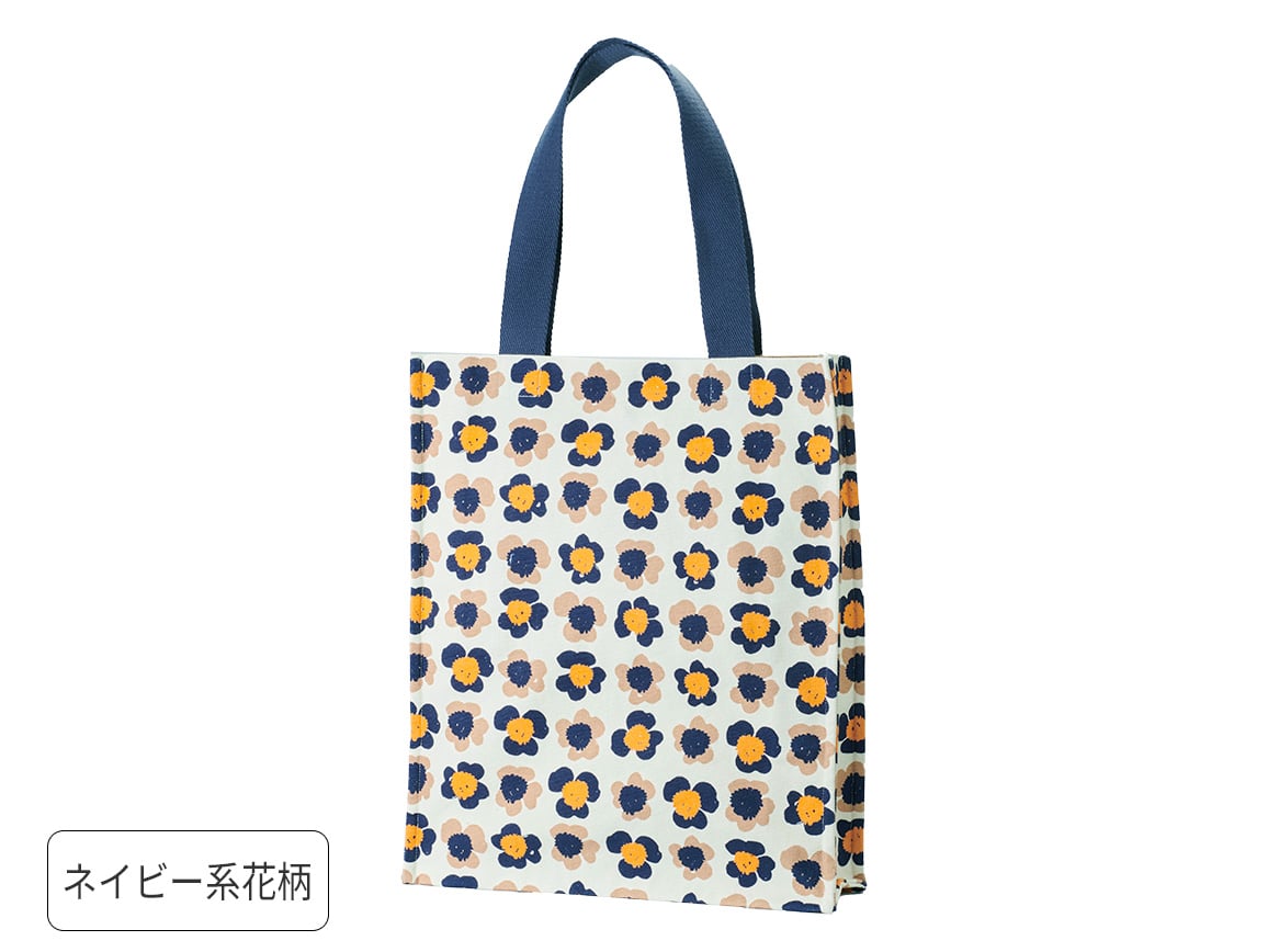 北欧プリントトートバッグ 22 ネイビー系花柄 公式 ハルメク通販サイト