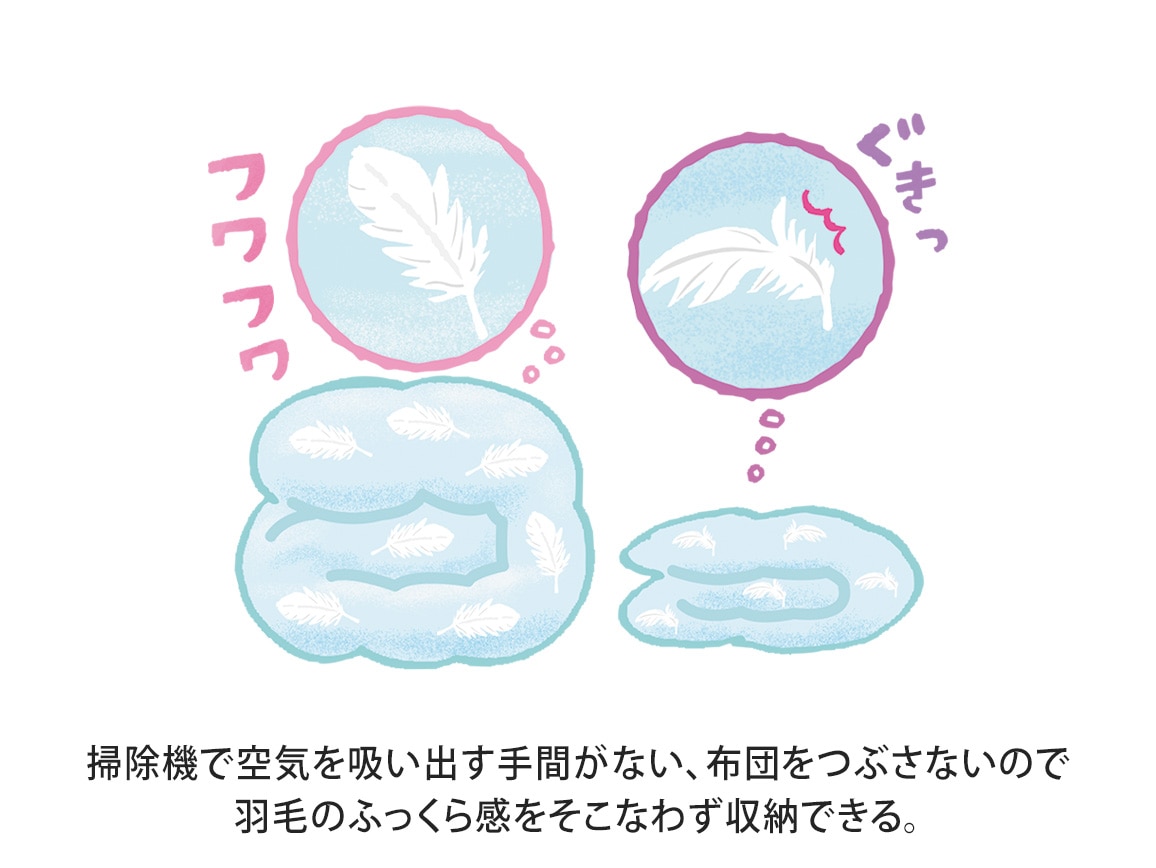 活性炭羽毛布団を薄くしまえるケース(3個組) 活性炭羽毛布団を薄くしまえるケース(3個組)