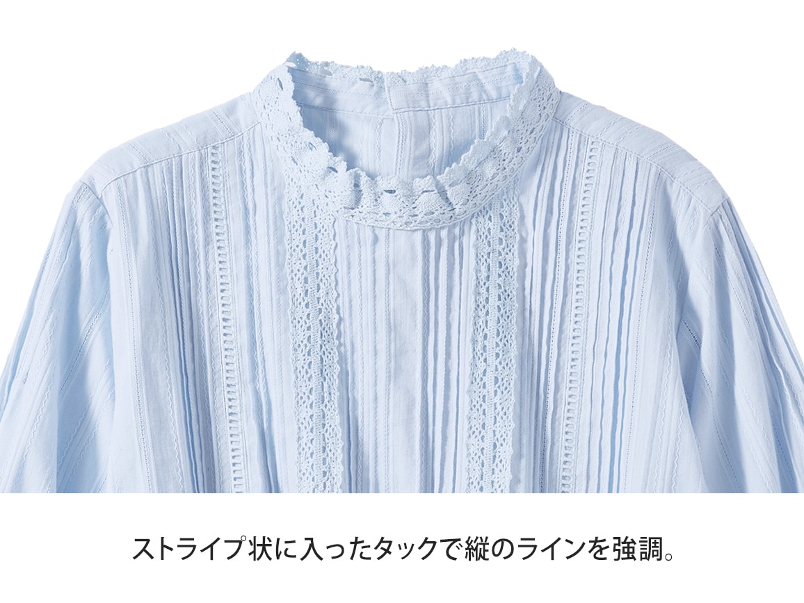 大人のための可憐なレースブラウス（長袖）【広告商品】(02_M