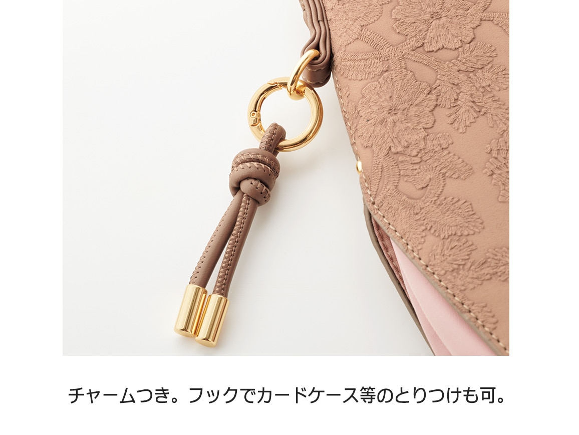 花柄型押しスマホポシェット 花柄型押しスマホポシェット