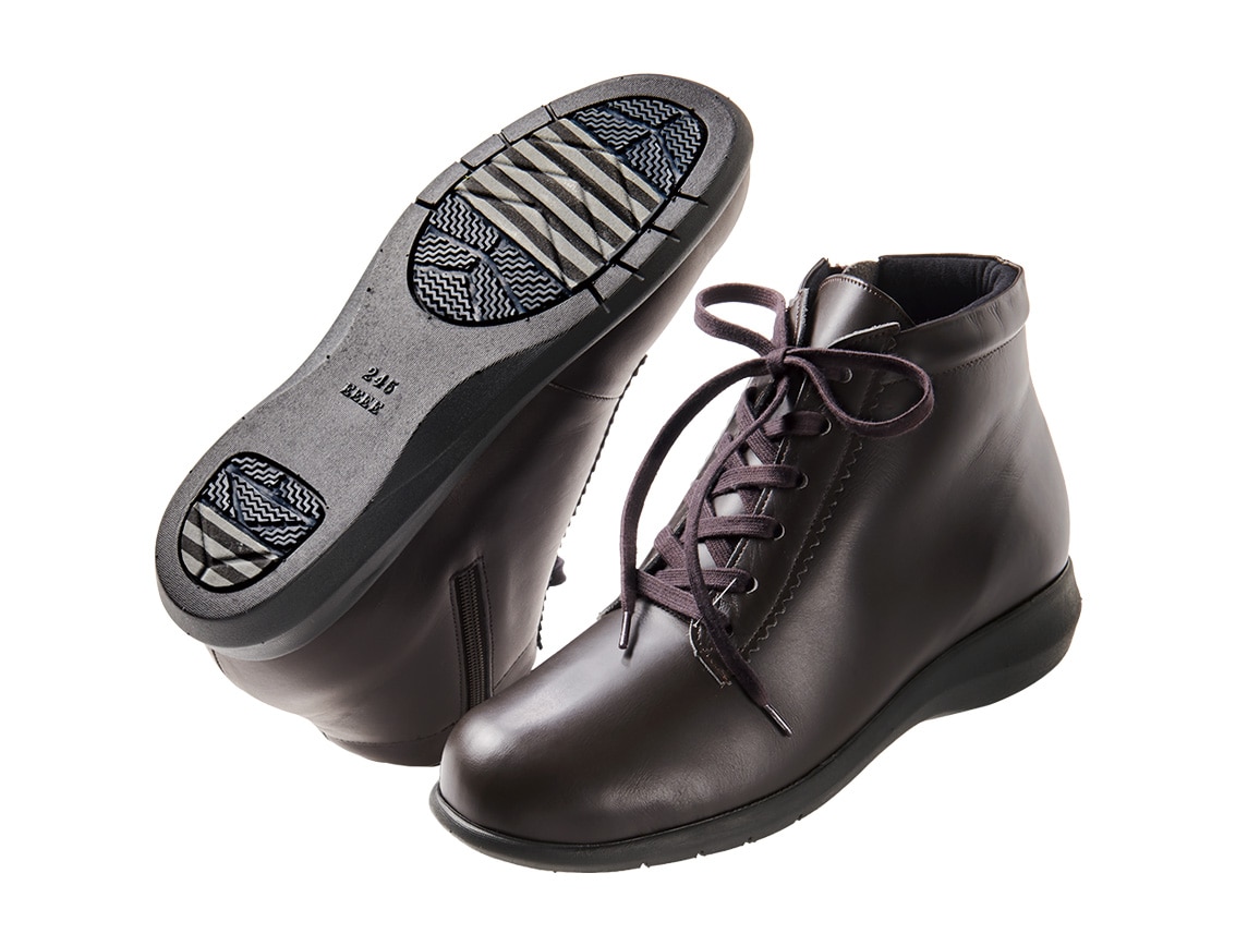 ハルメク はっ水本革ショートブーツ ハルメク はっ水本革ショートブーツ