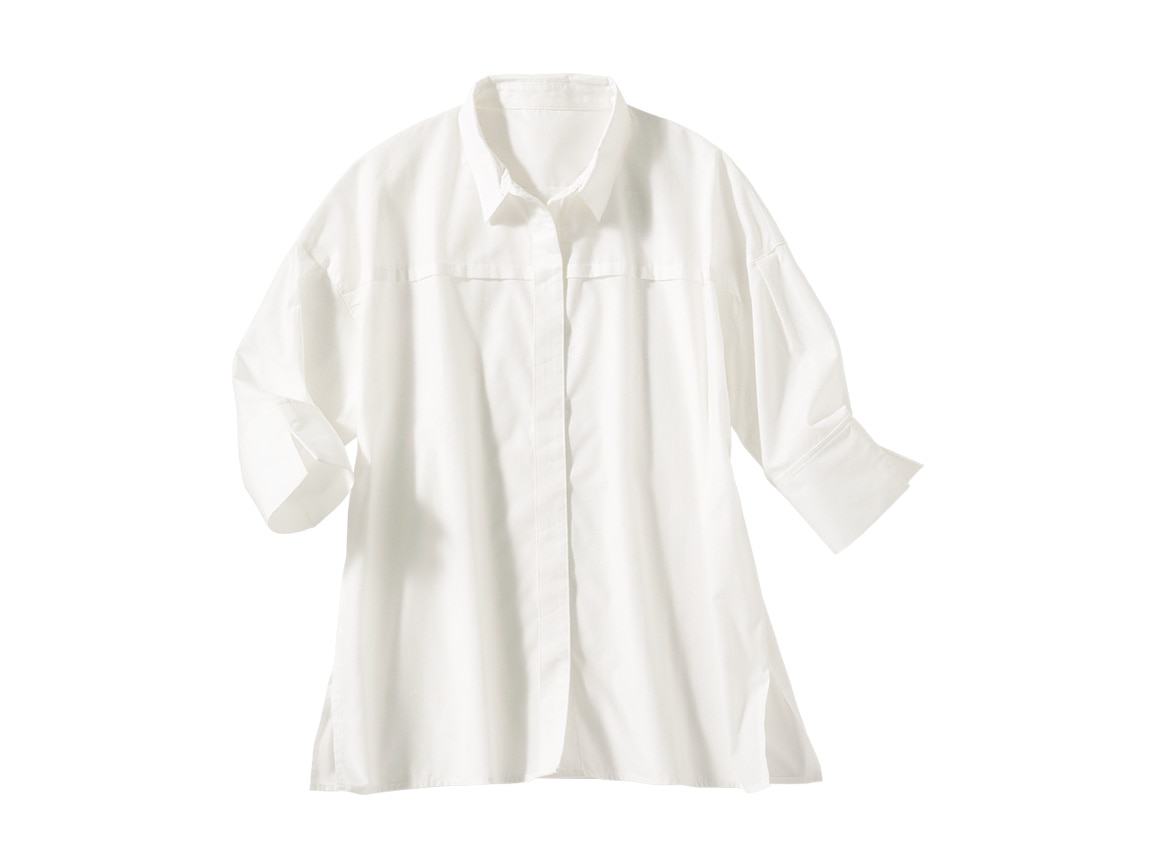 ヨークデザインゆったりシャツ(七分袖) ヨークデザインゆったりシャツ(七分袖)