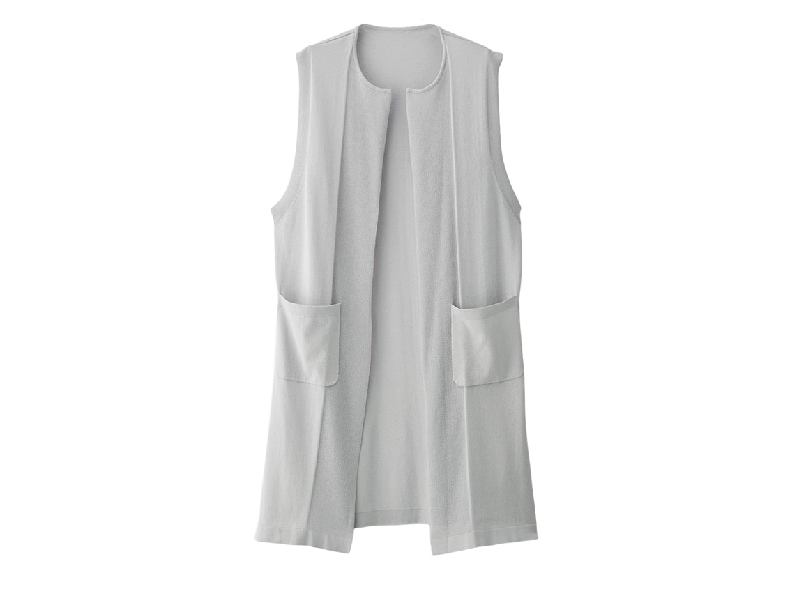 ポケットデザイン軽やかニットジレ ポケットデザイン軽やかニットジレ