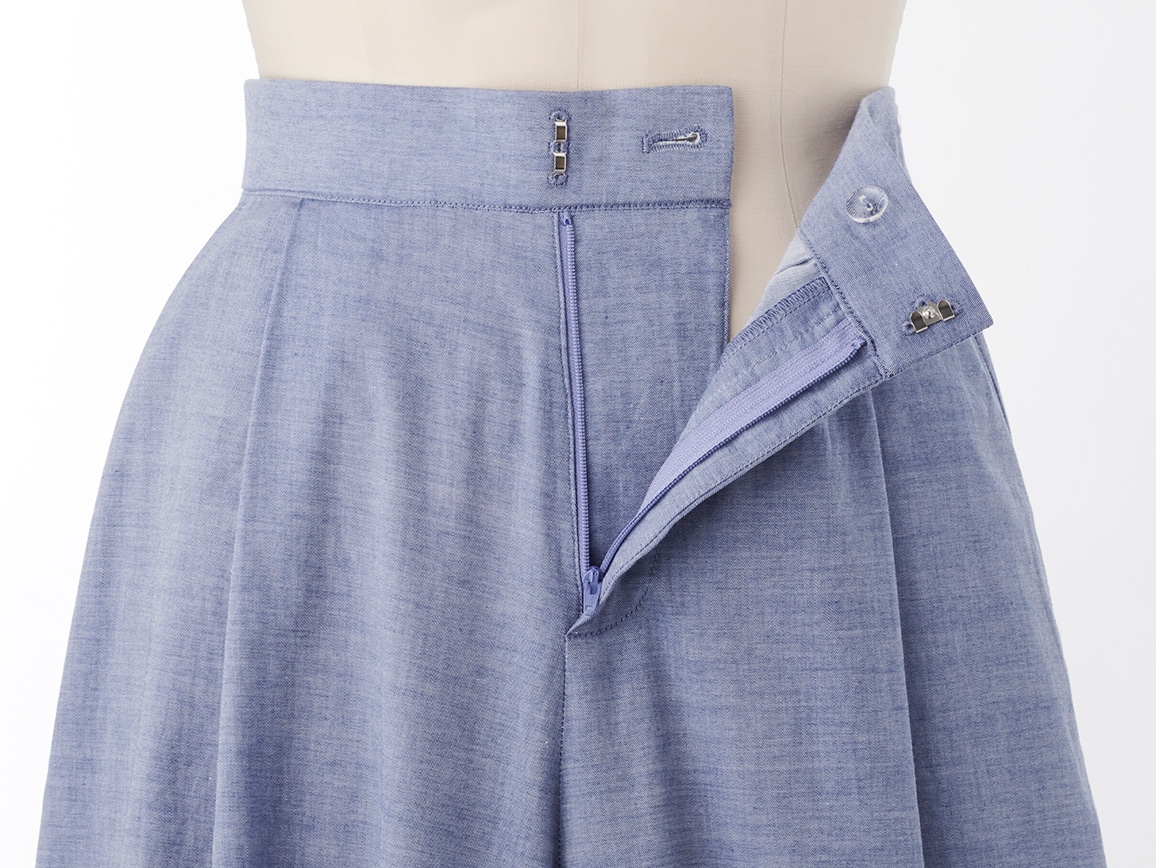 コットンシャンブレーキュロットパンツ コットンシャンブレーキュロットパンツ